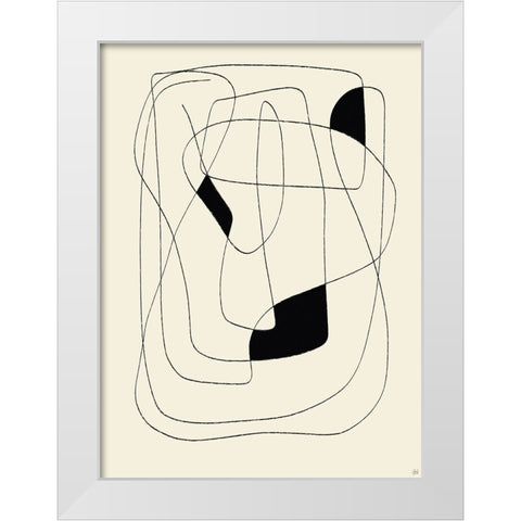 Lines To Fill 3 White Modern Wood Framed Art Print by Line and Brush