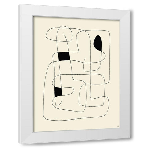 Lines To Fill 4 White Modern Wood Framed Art Print by Line and Brush