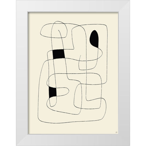 Lines To Fill 4 White Modern Wood Framed Art Print by Line and Brush