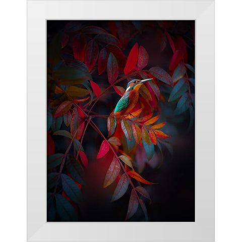 Dark Tropics White Modern Wood Framed Art Print by Love Grams