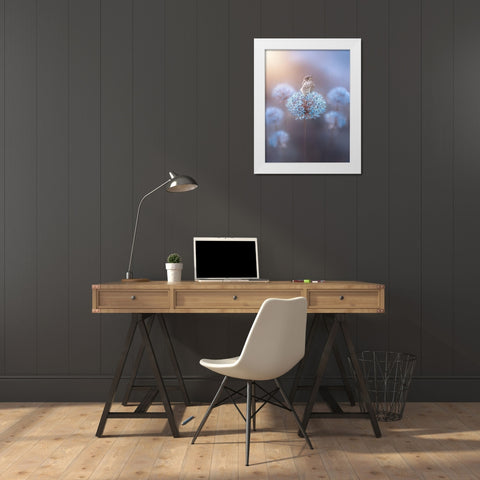 The Perch White Modern Wood Framed Art Print by Love Grams