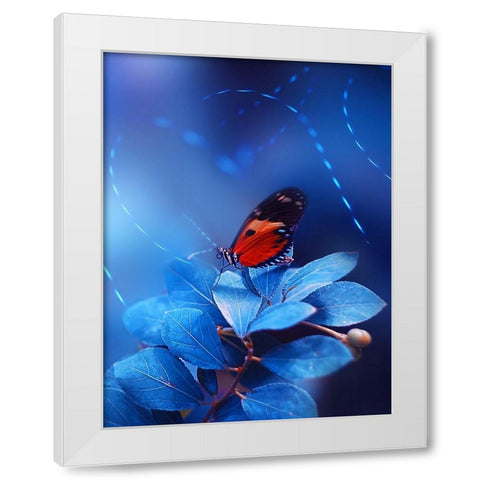 Neon Trails White Modern Wood Framed Art Print by Love Grams