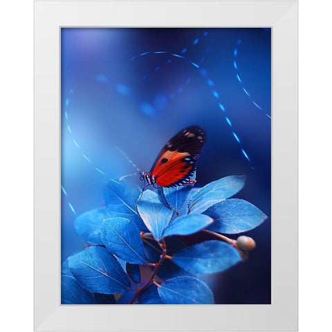 Neon Trails White Modern Wood Framed Art Print by Love Grams