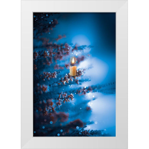 Winter Glow White Modern Wood Framed Art Print by Love Grams