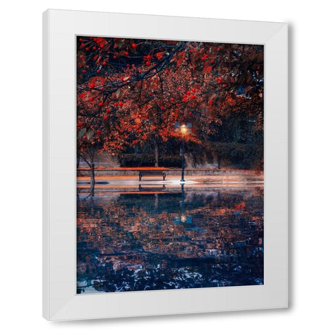 Along the Canal White Modern Wood Framed Art Print by Love Grams
