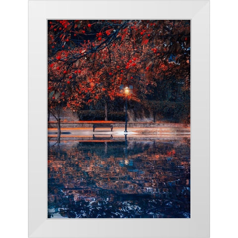 Along the Canal White Modern Wood Framed Art Print by Love Grams