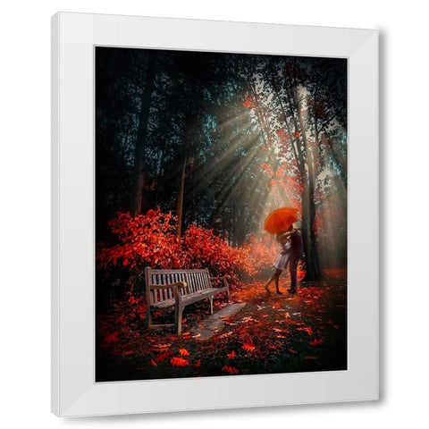 At the Park White Modern Wood Framed Art Print by Love Grams