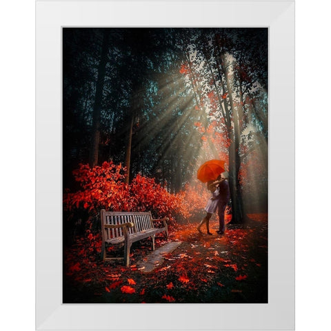 At the Park White Modern Wood Framed Art Print by Love Grams