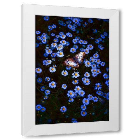 Depth Effect White Modern Wood Framed Art Print by Love Grams