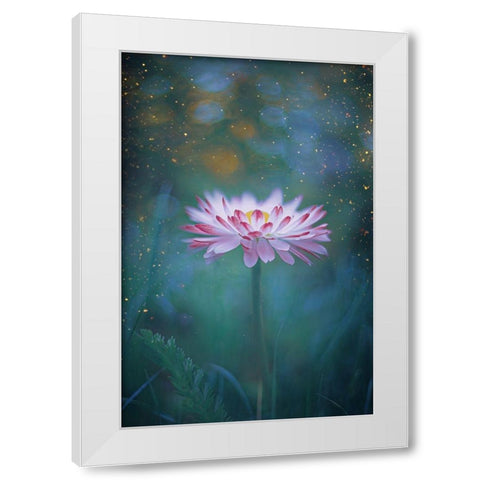 Dusk and Fireflies White Modern Wood Framed Art Print by Love Grams