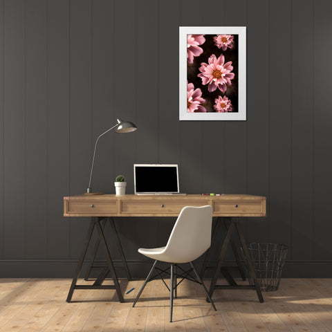 Floral Pattern White Modern Wood Framed Art Print by Love Grams