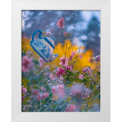 The Constant Gardener White Modern Wood Framed Art Print by Love Grams