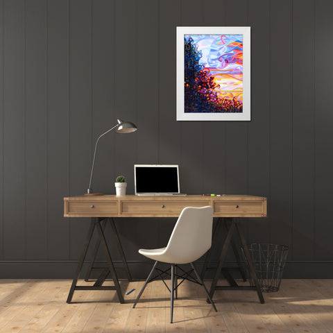 Crescendo White Modern Wood Framed Art Print by Budan, Mandy