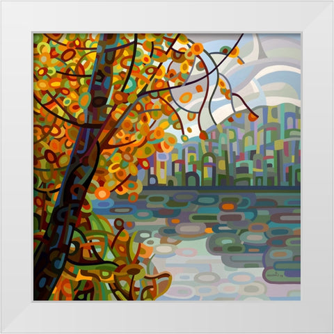 Reflections White Modern Wood Framed Art Print by Budan, Mandy