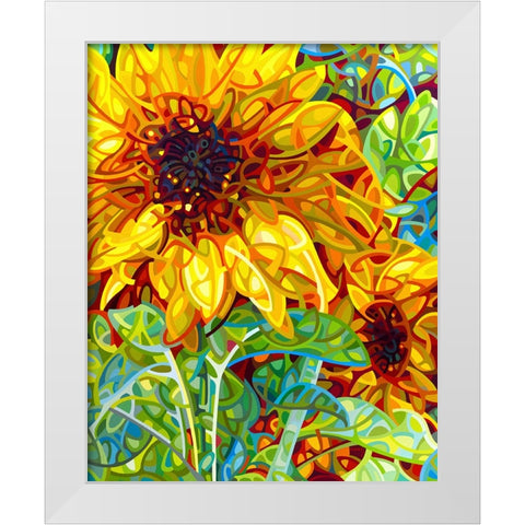 Summer In The Garden White Modern Wood Framed Art Print by Budan, Mandy