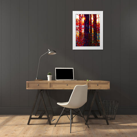 Carnelian Morning White Modern Wood Framed Art Print by Budan, Mandy