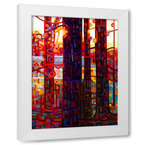 Carnelian Morning White Modern Wood Framed Art Print by Budan, Mandy