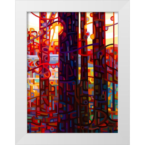 Carnelian Morning White Modern Wood Framed Art Print by Budan, Mandy