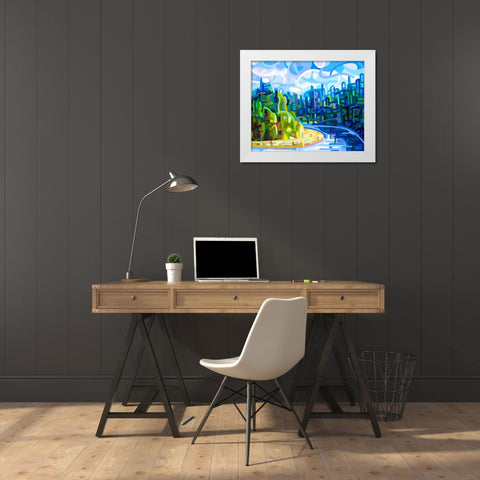 July Progression White Modern Wood Framed Art Print by Budan, Mandy