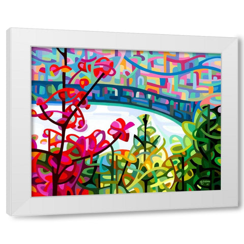 Salmon Ridge White Modern Wood Framed Art Print by Budan, Mandy