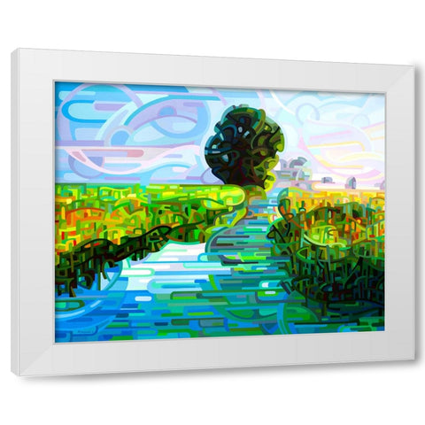 Ebb And Flow White Modern Wood Framed Art Print by Budan, Mandy