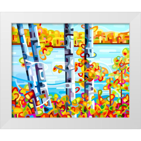 Lakeside White Modern Wood Framed Art Print by Budan, Mandy