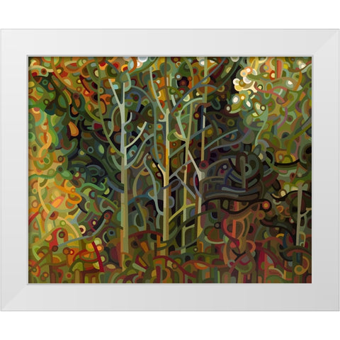 Verdigris White Modern Wood Framed Art Print by Budan, Mandy