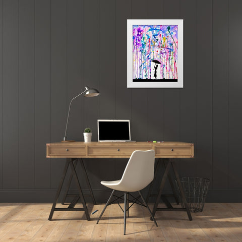 Deluge White Modern Wood Framed Art Print by Allante, Marc