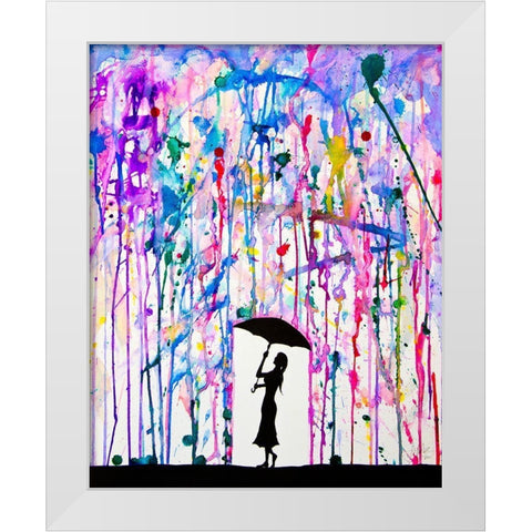 Deluge White Modern Wood Framed Art Print by Allante, Marc