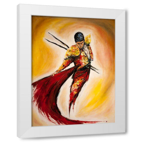 Matador White Modern Wood Framed Art Print by Allante, Marc