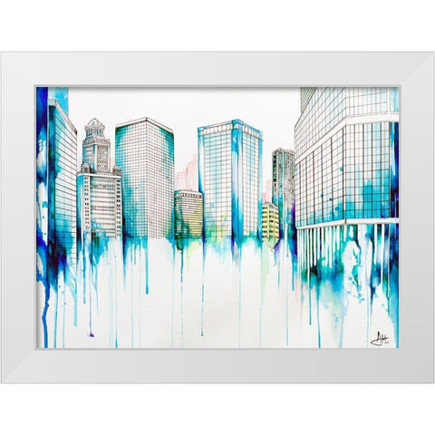 Nightowl White Modern Wood Framed Art Print by Allante, Marc