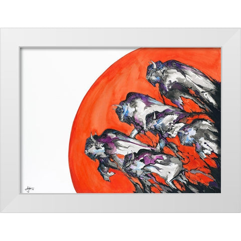 Out Of A Rising Sun White Modern Wood Framed Art Print by Allante, Marc