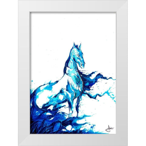 Poseidon White Modern Wood Framed Art Print by Allante, Marc