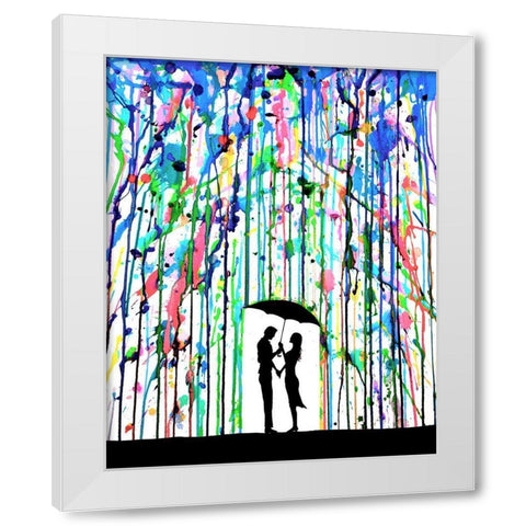 Pour Deux White Modern Wood Framed Art Print by Allante, Marc