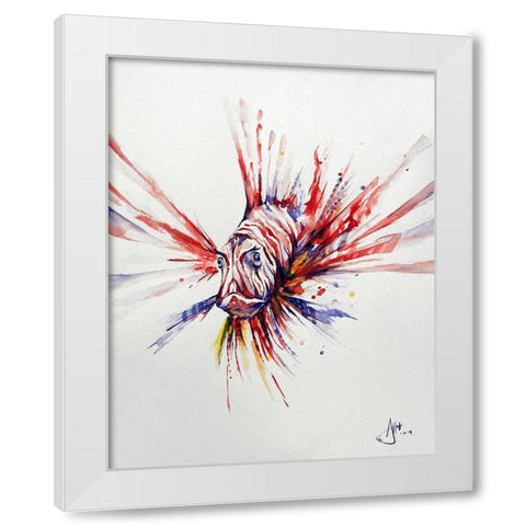 Pterois White Modern Wood Framed Art Print by Allante, Marc