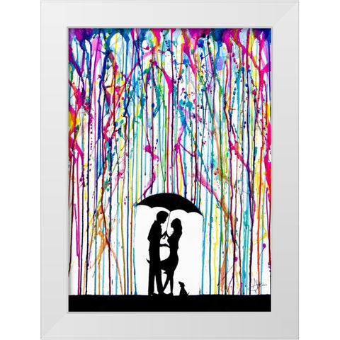 Two Step White Modern Wood Framed Art Print by Allante, Marc