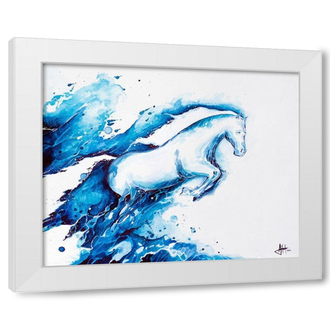 Ride the Lightning White Modern Wood Framed Art Print by Allante, Marc