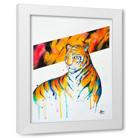 Burning Bright White Modern Wood Framed Art Print by Allante, Marc