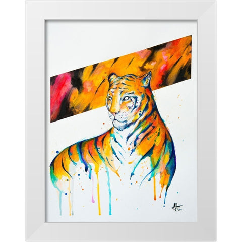 Burning Bright White Modern Wood Framed Art Print by Allante, Marc