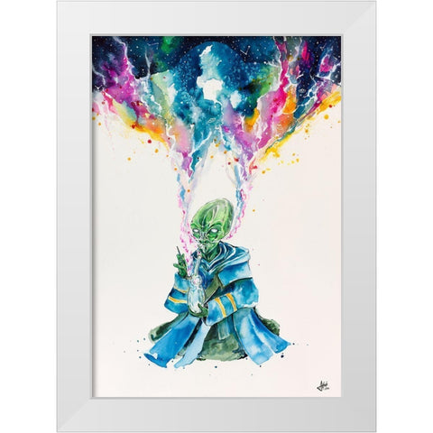 Alien Dabbing White Modern Wood Framed Art Print by Allante, Marc