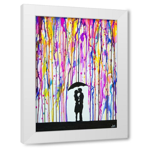 Lavender White Modern Wood Framed Art Print by Allante, Marc