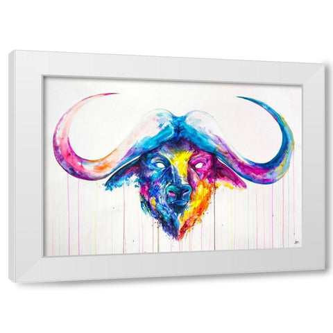 Bastion White Modern Wood Framed Art Print by Allante, Marc