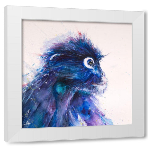 Monkey Business White Modern Wood Framed Art Print by Allante, Marc