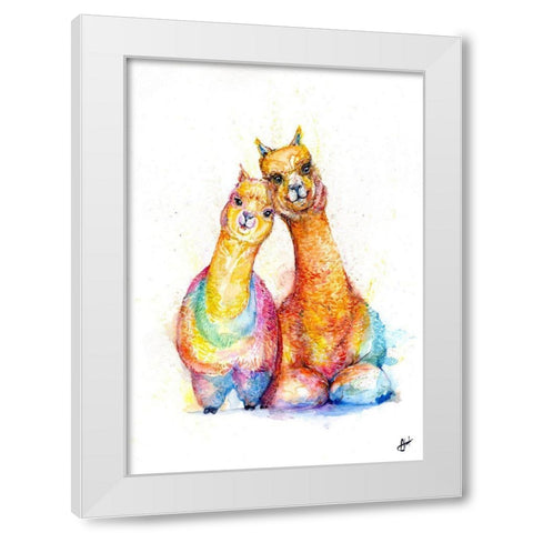 PackaAlpaca White Modern Wood Framed Art Print by Allante, Marc