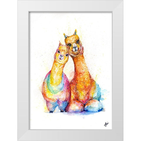 PackaAlpaca White Modern Wood Framed Art Print by Allante, Marc