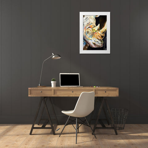 Unicorn White Modern Wood Framed Art Print by Allante, Marc