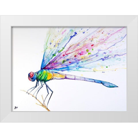 Volant White Modern Wood Framed Art Print by Allante, Marc