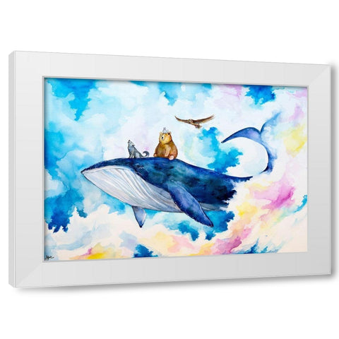 Adventure Time White Modern Wood Framed Art Print by Allante, Marc