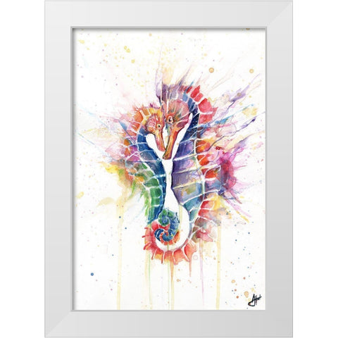 Sanguine Seahorses White Modern Wood Framed Art Print by Allante, Marc