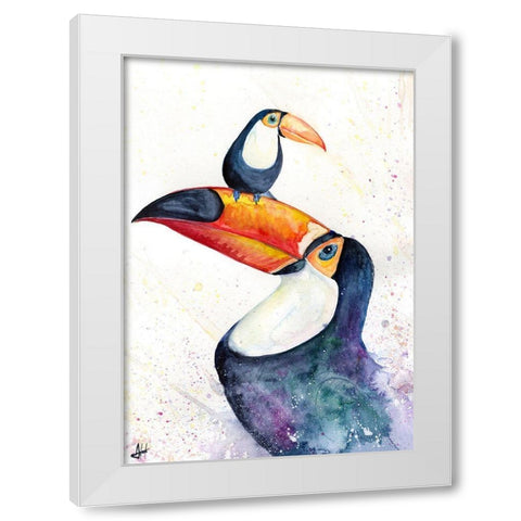 Toucan Play that Game White Modern Wood Framed Art Print by Allante, Marc